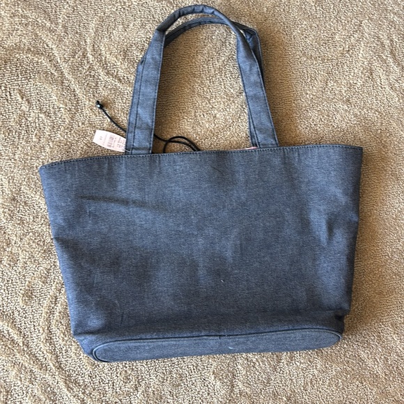 Victoria’s Secret Gray and Black Tote with Corset Lacing - Picture 4 of 12